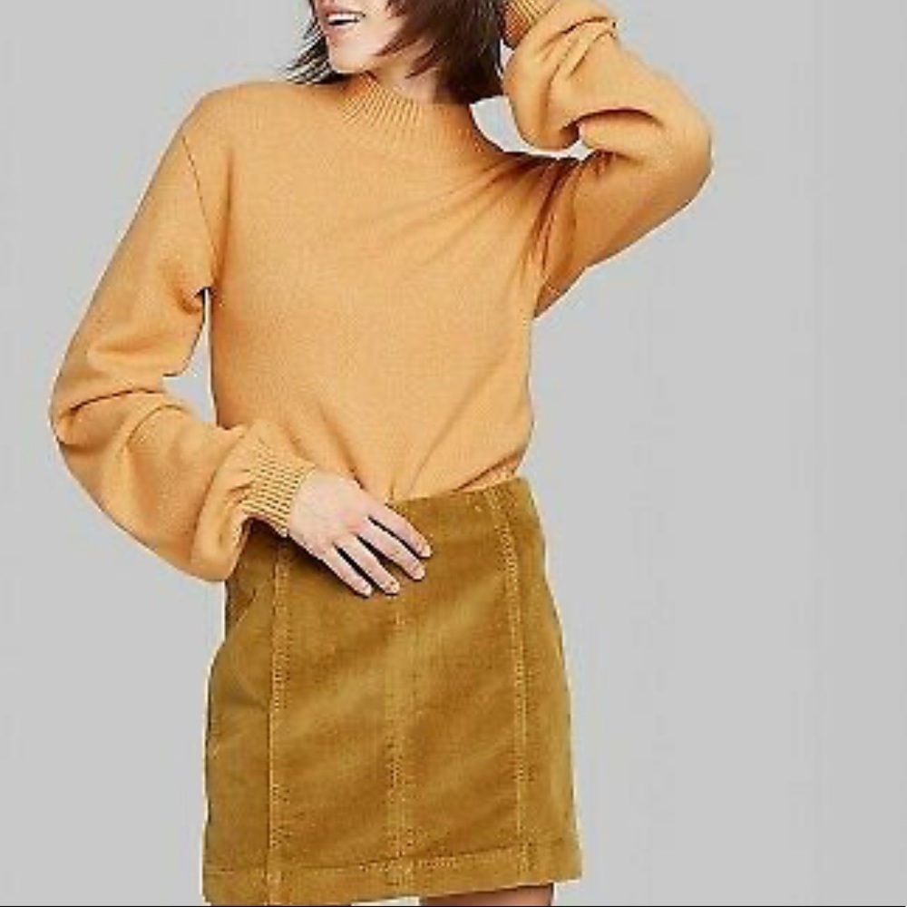 Wild fable Mustard yellow puff sleeve sweater